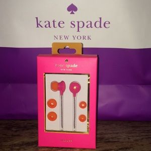 Kate Spade Pink Signature Spade Earbuds, Unopened